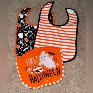Halloween Themed Baby Bib Set - Orange and Black